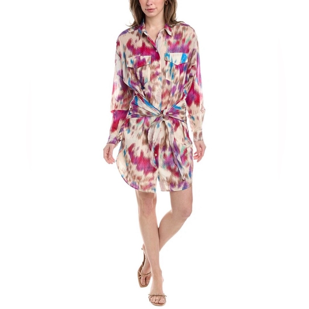 Isabel Marant Etoile Nueva Mini Dress Women's Multicolor Pink Size 44 US Size 12